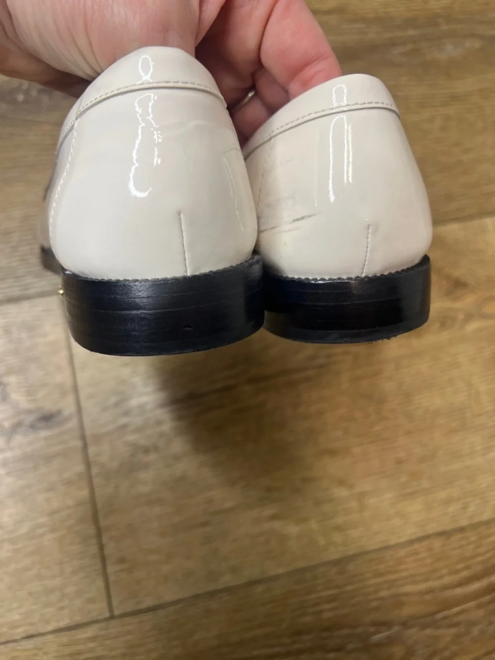 Kate Spade Lori White Patent Leather Loafers size 8B